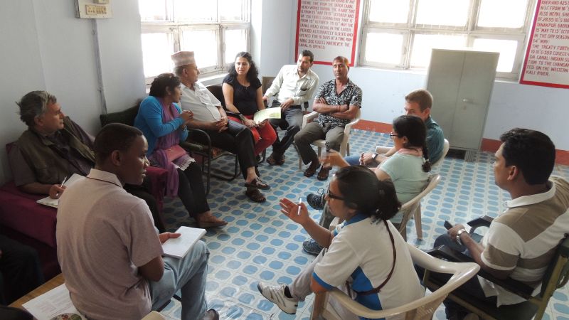 Meeting and discussing water issues with water user association groups is key to conducting analysis of water policy and institutions in Nepal.